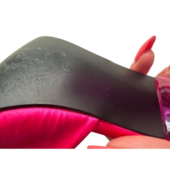 SUPERDOWN Pink Fabric Martini Heels Sandals Size 9 - Picture 5 of 9